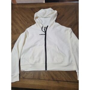 LOVE & SPORTS Womens Cream Zip Up Hoodie Athletic‎ Athleisure XL 16 18